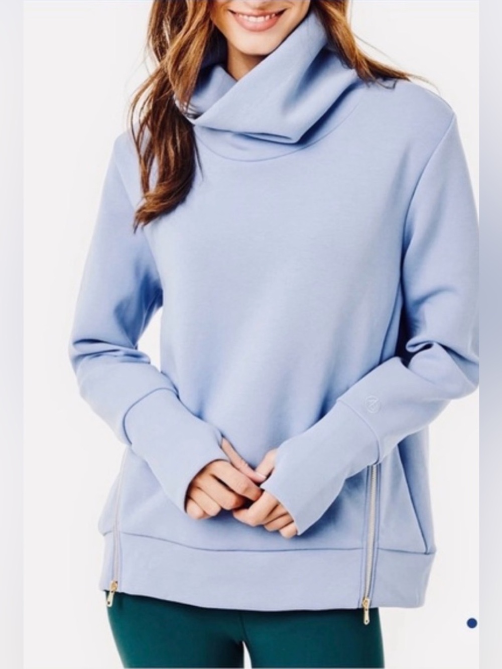 Addison Bay Polished Double Knit Zip Everyday Pullover T07